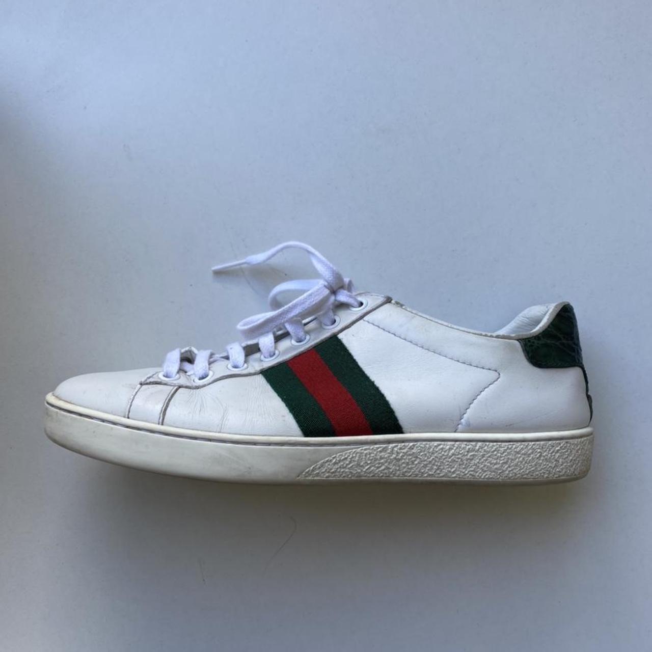 Gucci Authentic Ace Leather Sneakers with box and... - Depop
