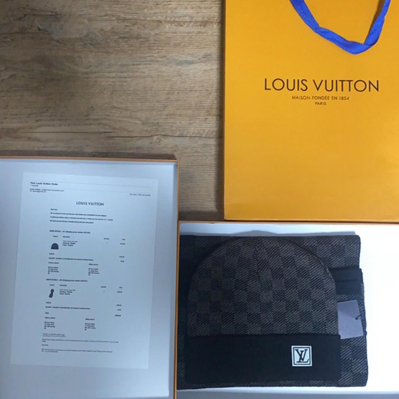 Louis Vuitton damier beanie hat cap lv - Depop