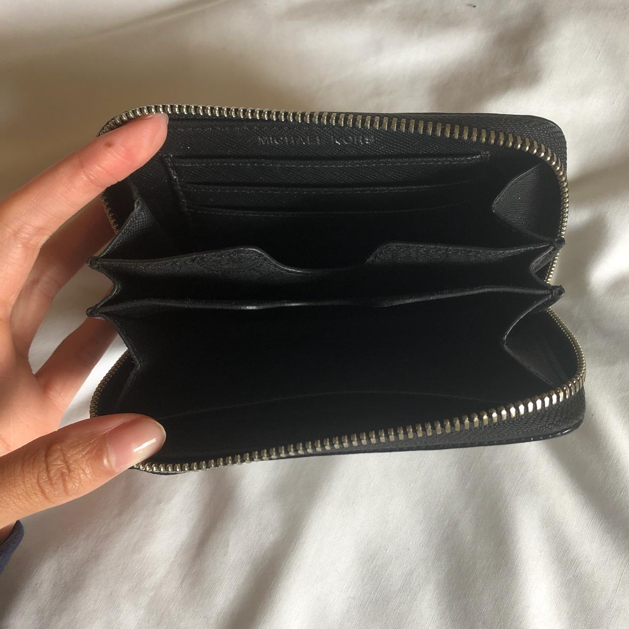 michael kors black and white striped purse used for... - Depop