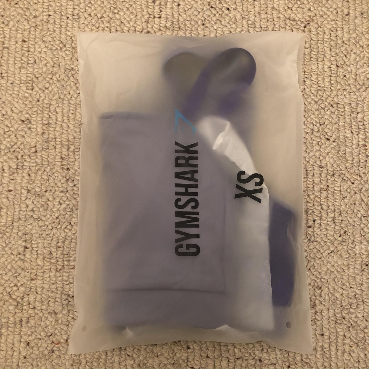 gymshark asymmetric sports bra in blue steel indigo