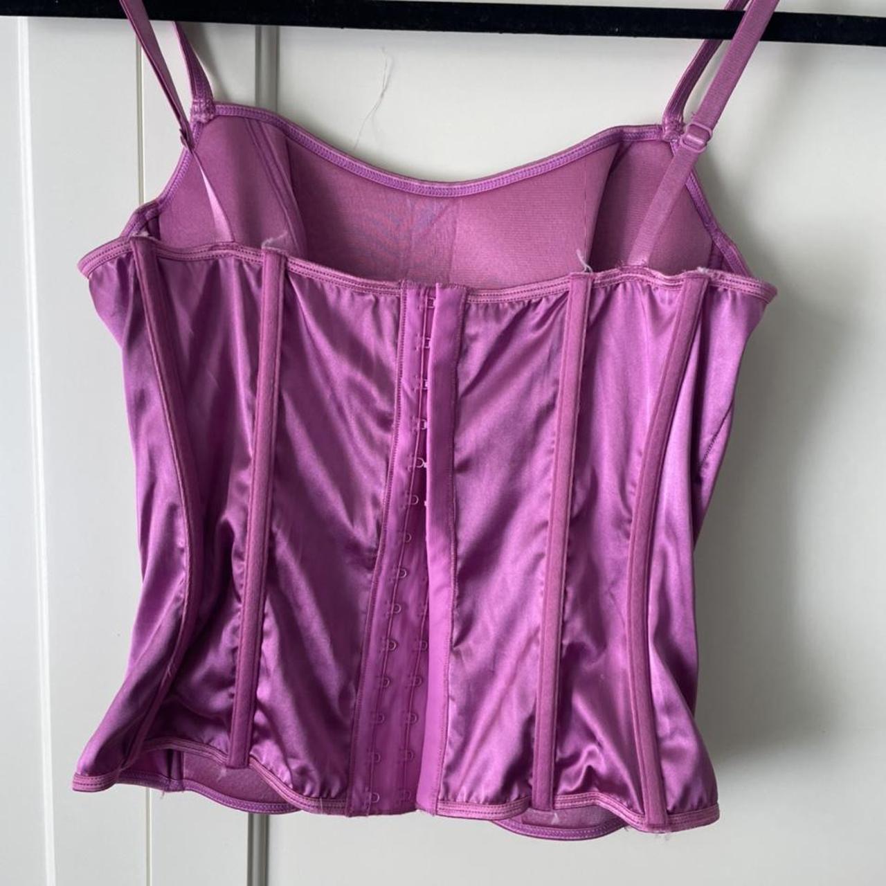 🌱 Vintage Victoria secret purple, black lace corset... Depop
