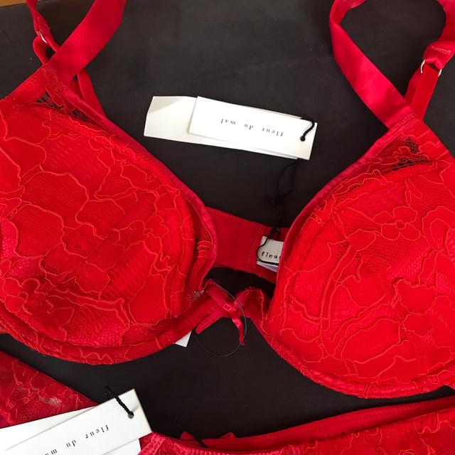 Brand New Fleur Du Mal bra/panty set Love love - Depop