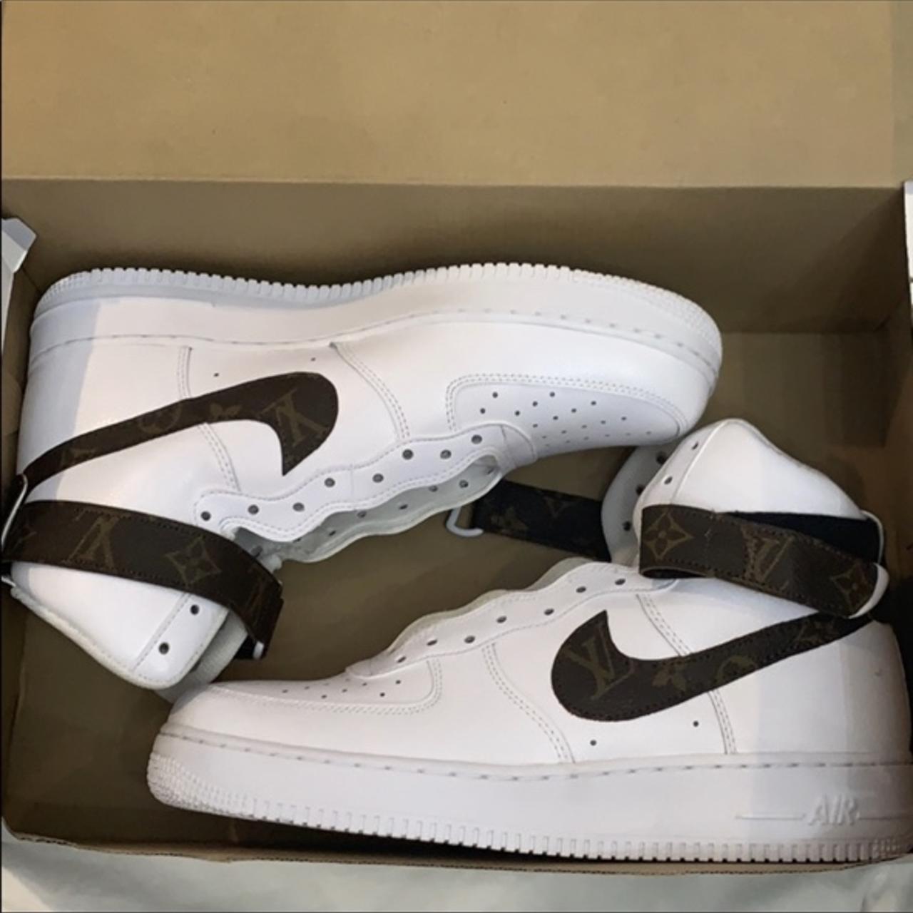 Reworked authentic Louis Vuitton leather on Nike - Depop