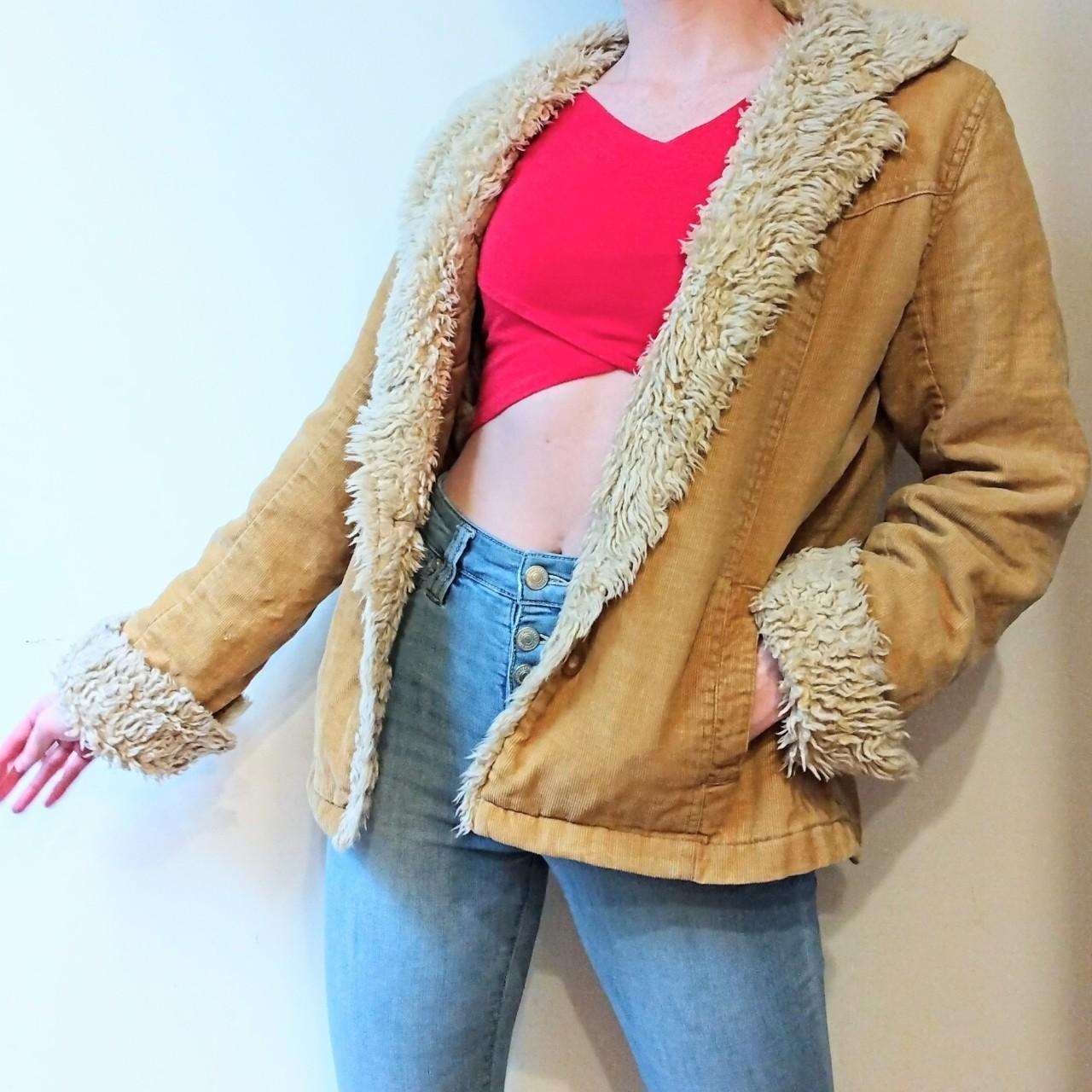 tan corduroy sherpa jacket