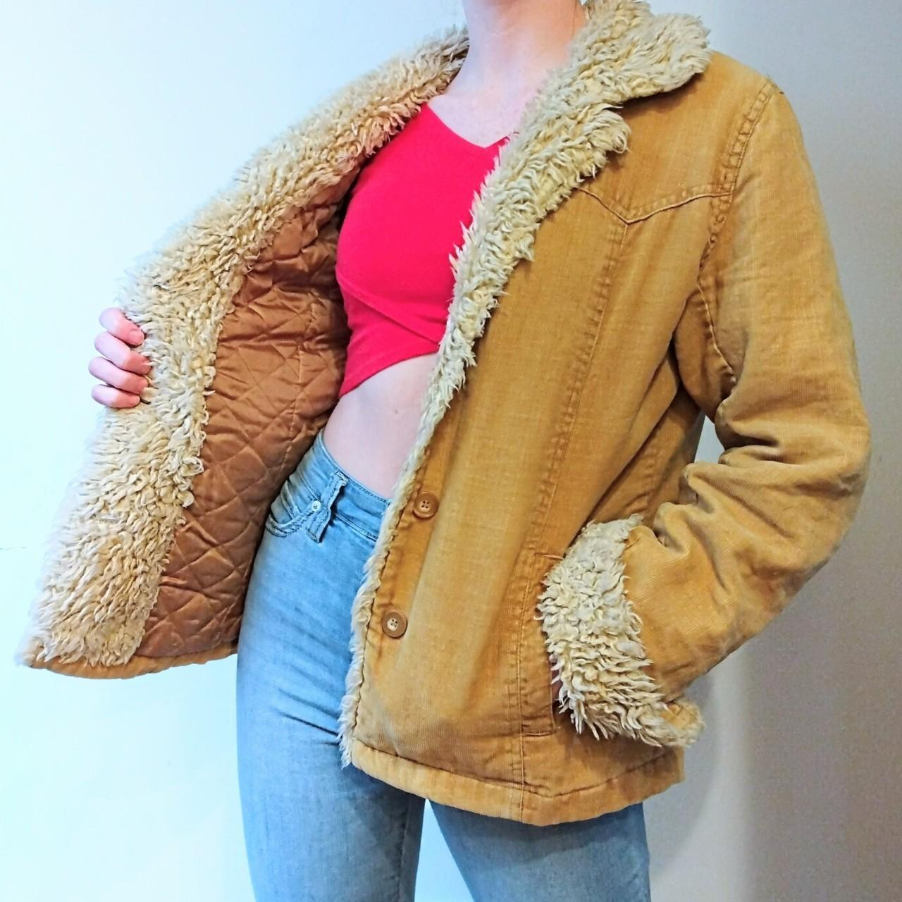 tan corduroy sherpa jacket