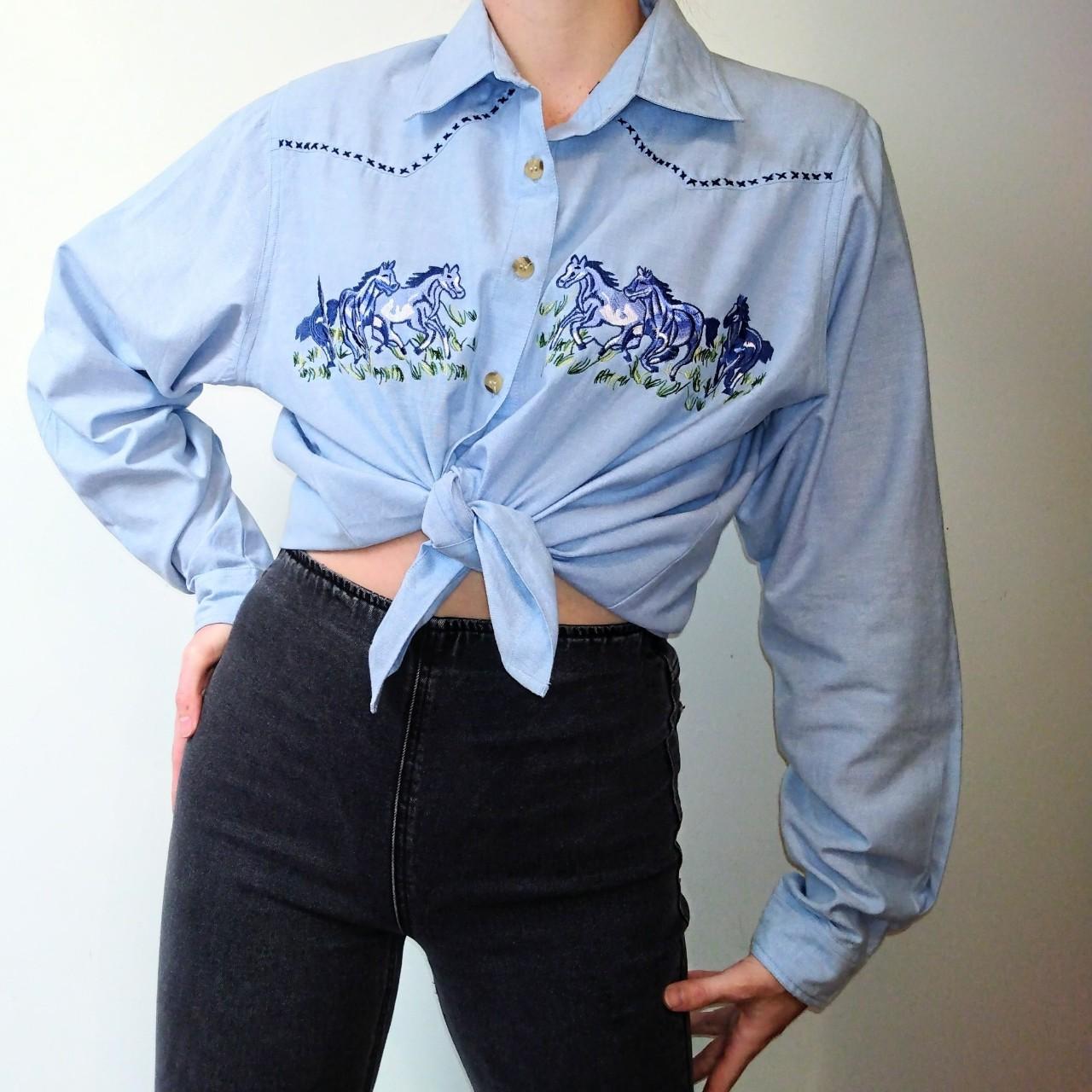 Product Image 1 - 90s Western Button Down
pale blue