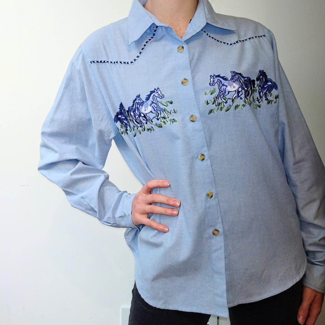 Product Image 2 - 90s Western Button Down

pale blue