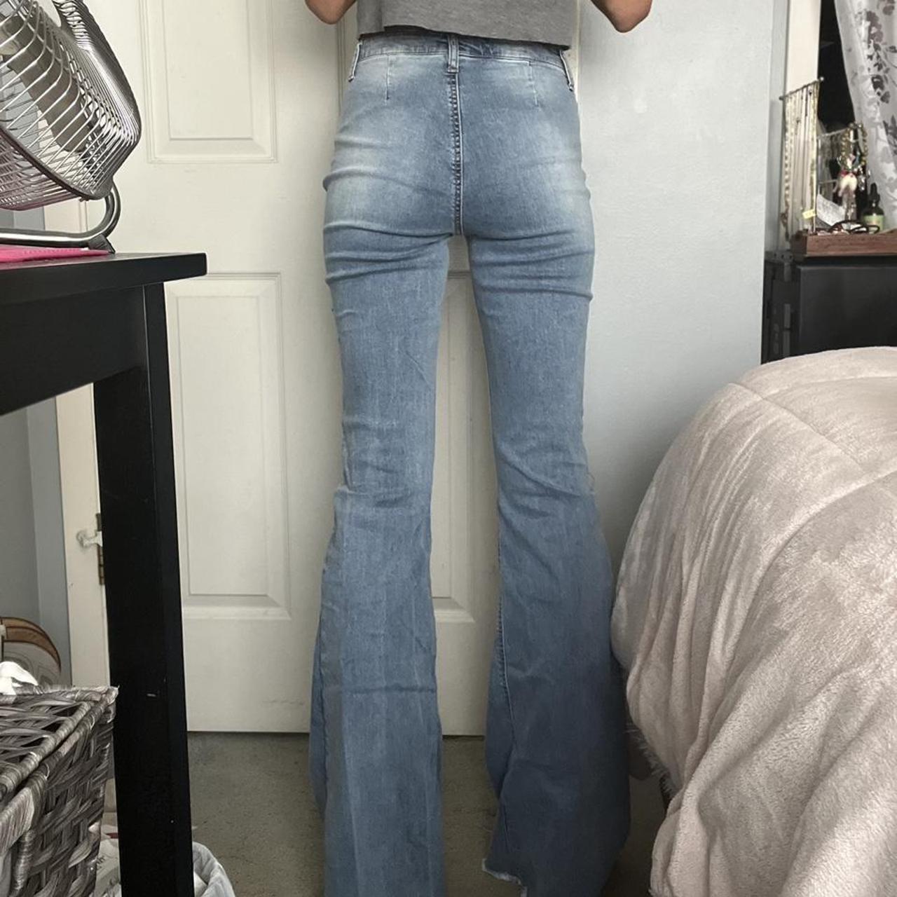 Fashion Nova flare jeans Size 3 Inseam 37... - Depop