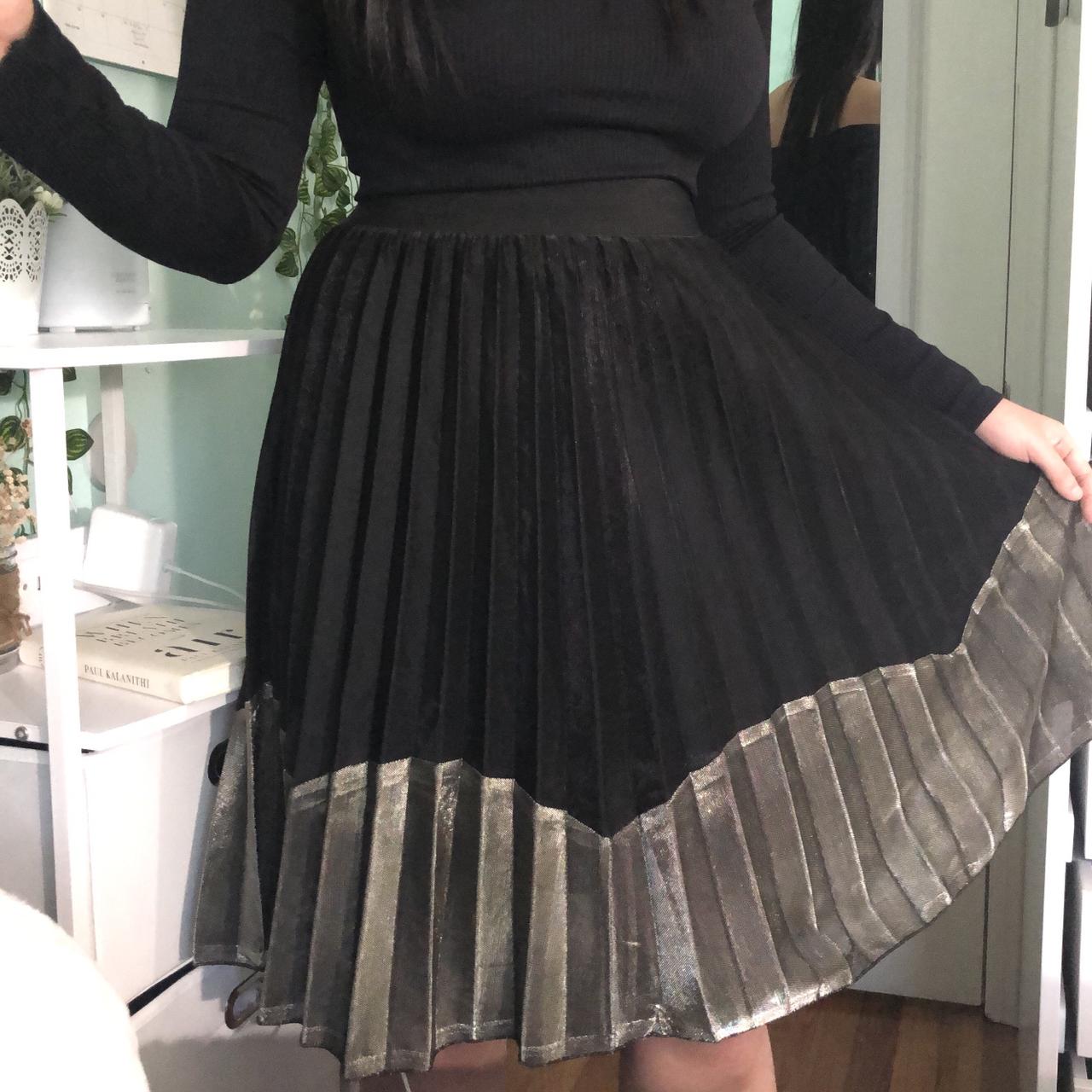 Black and silver outlet a line skirt