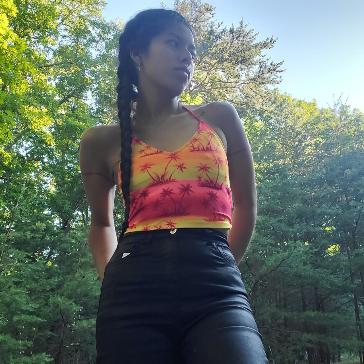 Hawaiian crop top/swim suit top Swim suit top that... Depop