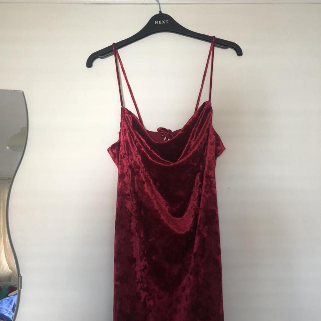 topshop red velvet dress