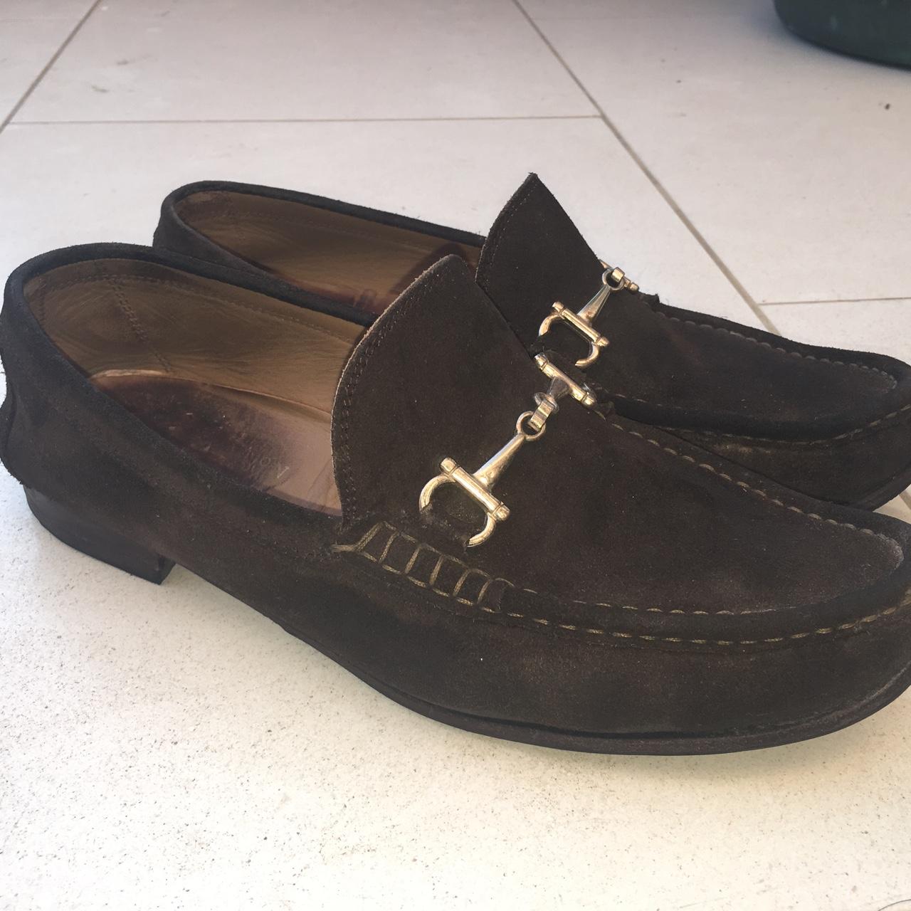 Shipton and Heneage Horsebit Loafers Brown Suede - Depop