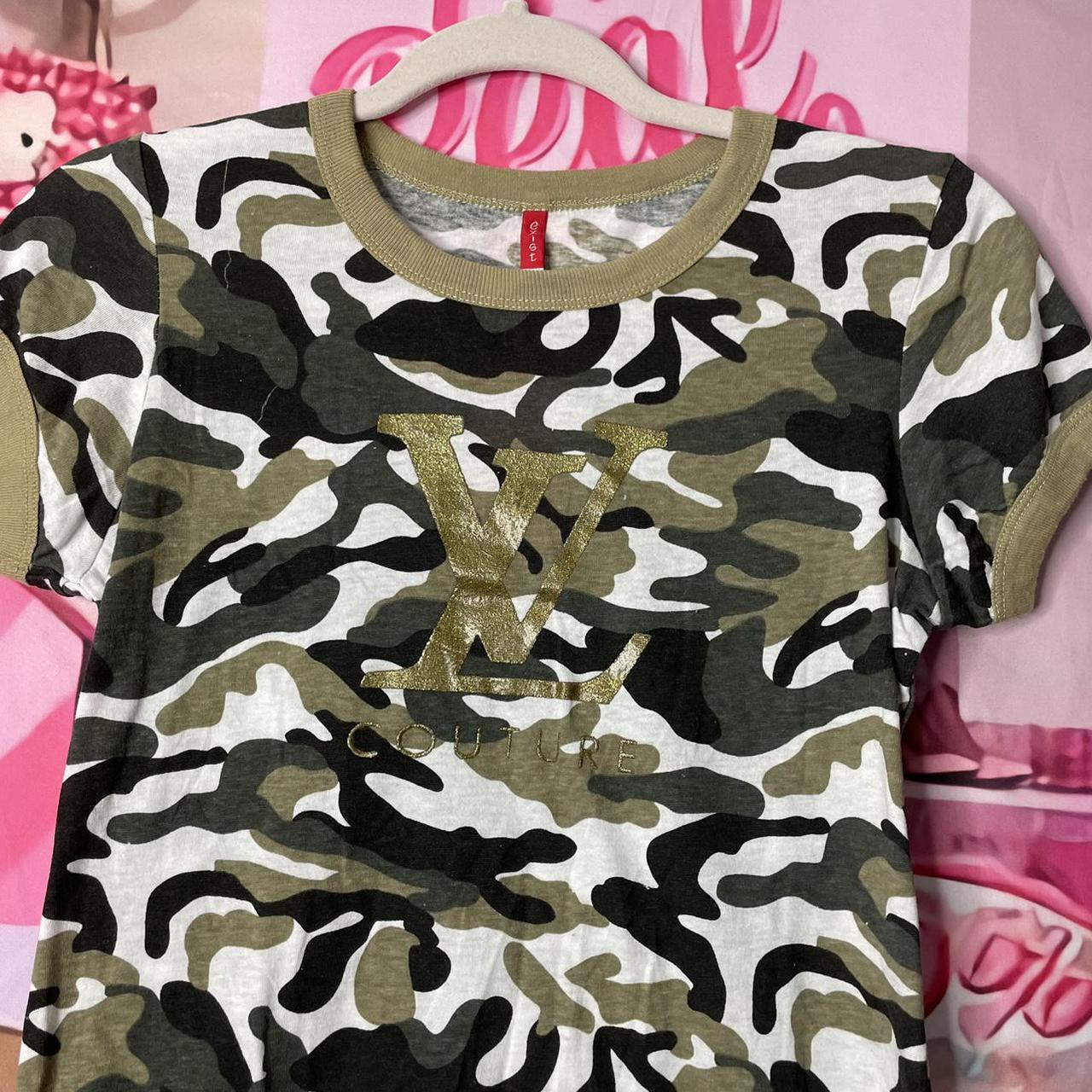 Louis Vuitton camo silk shirt Uk XL Brand new with - Depop