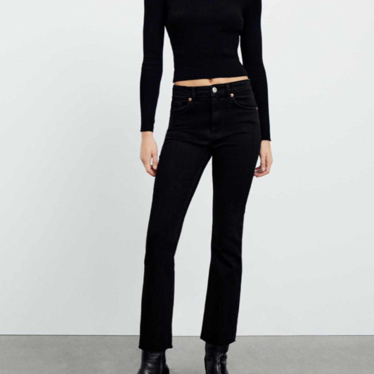 zara black flare jeans