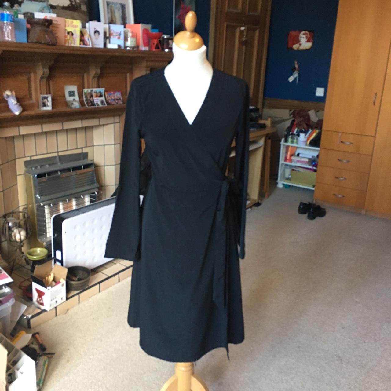 Black Monki wrap dress ideal for work/interviews/... - Depop