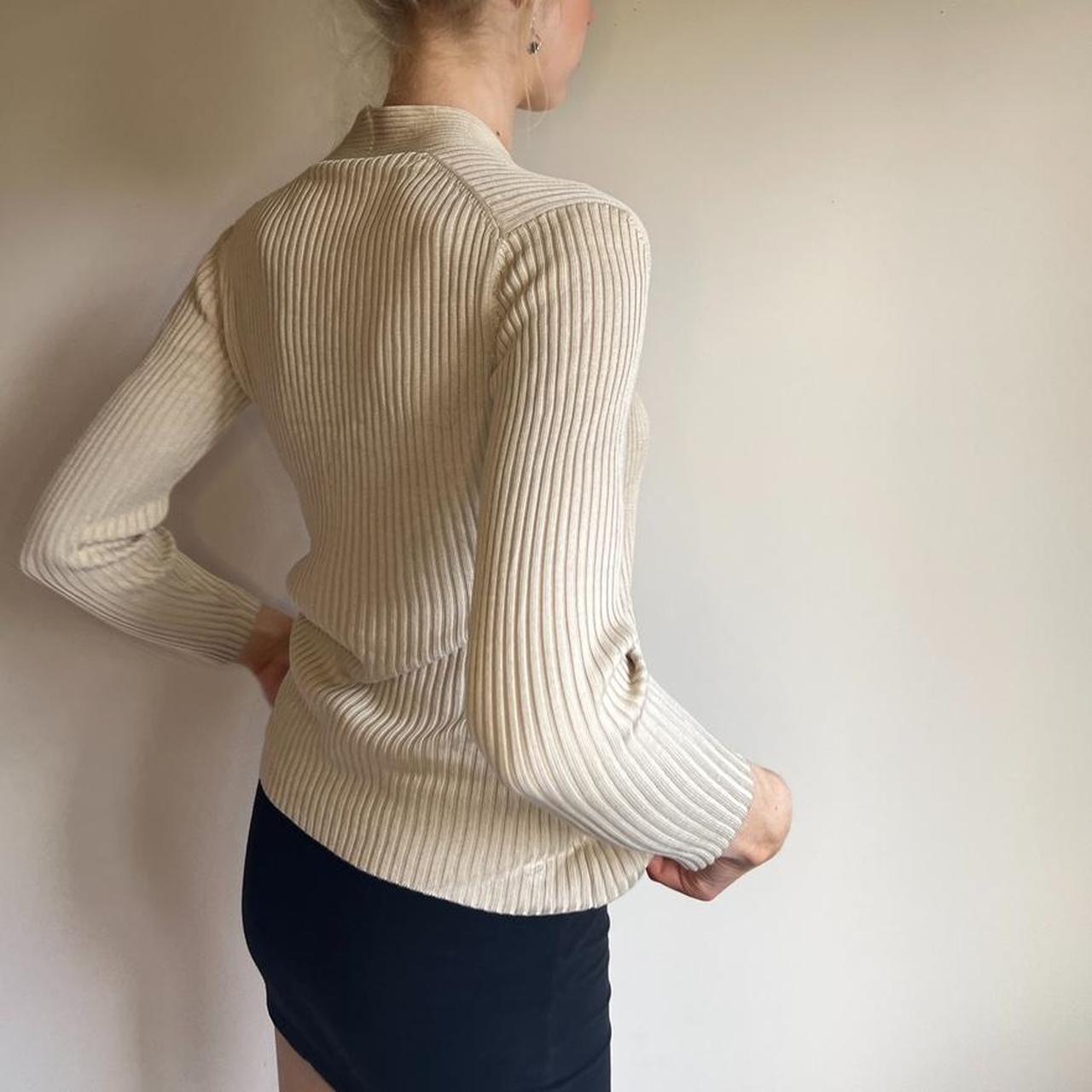 Rib Knit Cardigan Top 🐉 labelled a size 6 shown on... - Depop