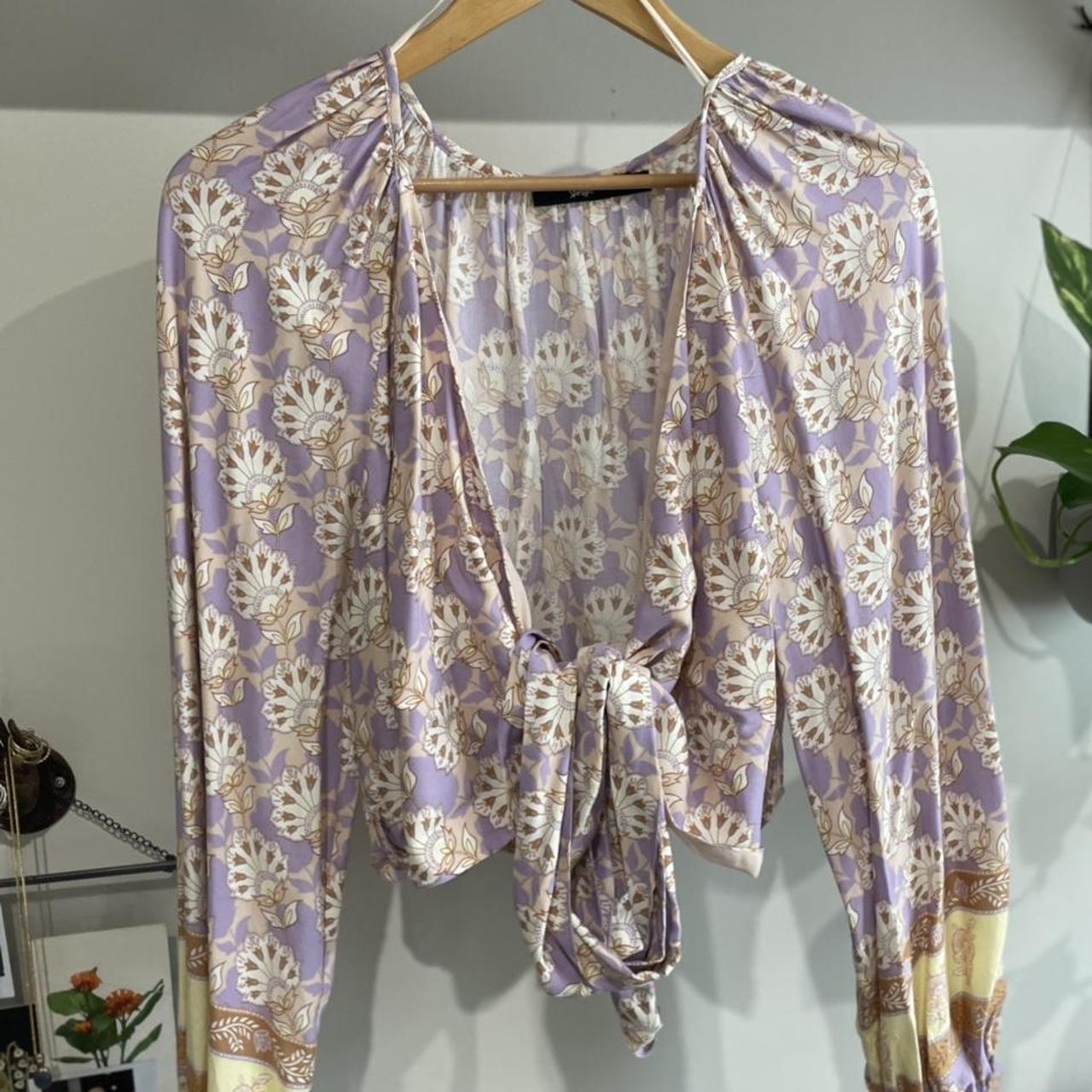 Sportsgirl super cute floral wrap top. Size 14 but... Depop