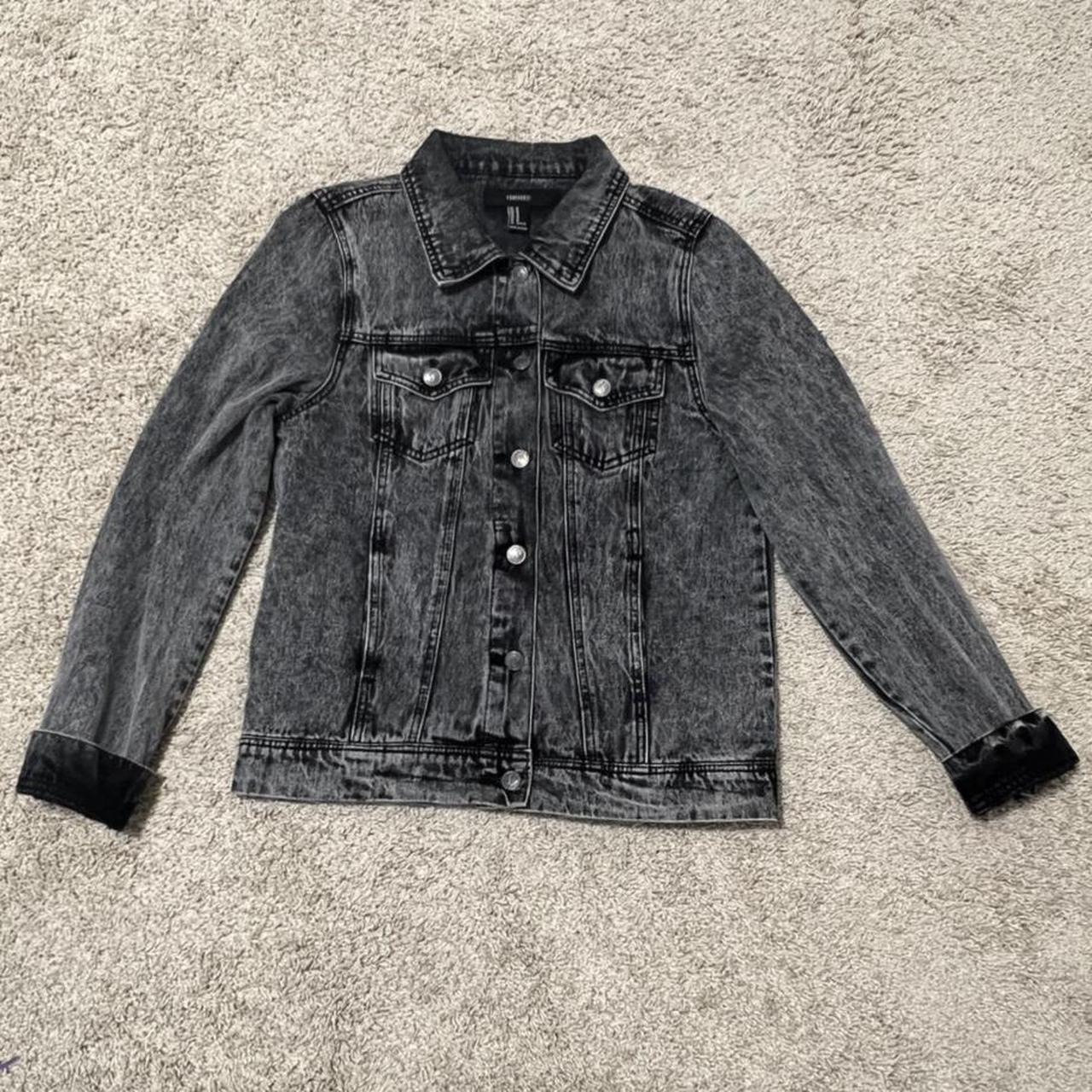 Forever Acid Wash Denim Jacket Size Medium Only Depop