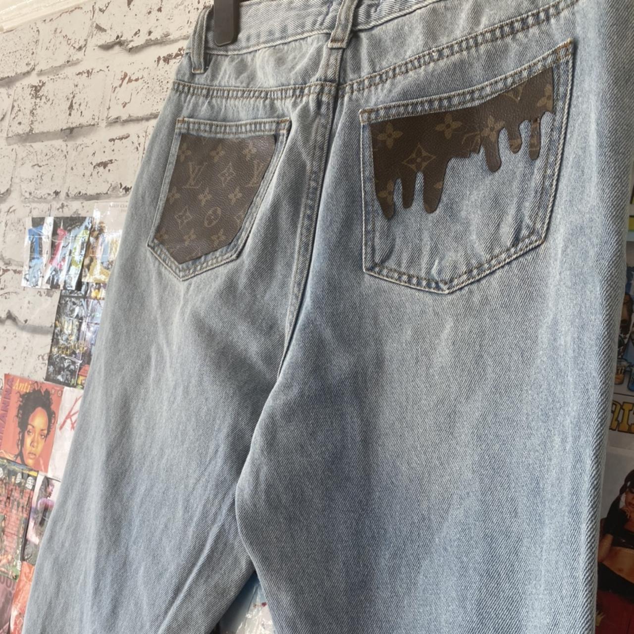 Louis Vuitton drip 💧 designed boyfriend jeans (femme - Depop