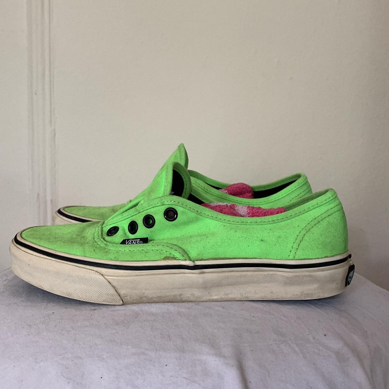 Vans Authentic in neon green. These weren’t worn... - Depop