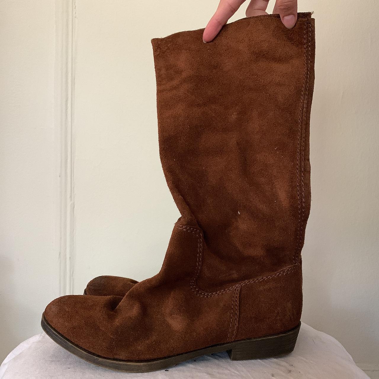 Nine West Women's Burgundy and Brown Boots | Depop