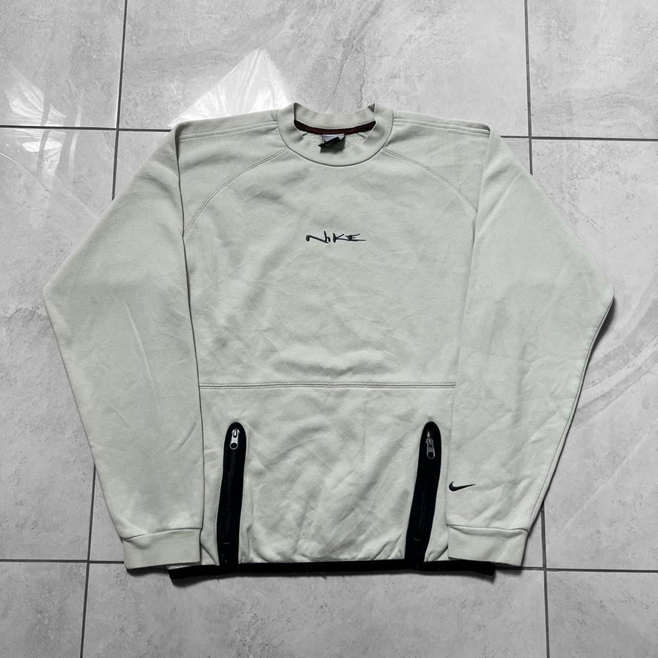 nike spell out sweatshirt beige