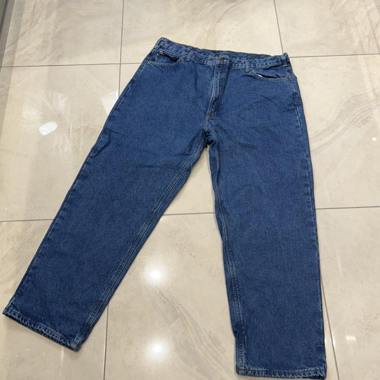 Carhartt lined blue jeans Size - 42 waist ... - Depop