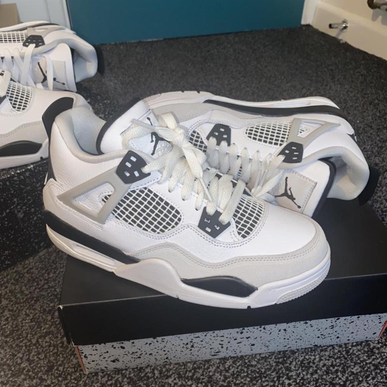 BRAND NEW JORDAN 4 MIDNIGHT BLACK. NEVER WORN, WITH... Depop