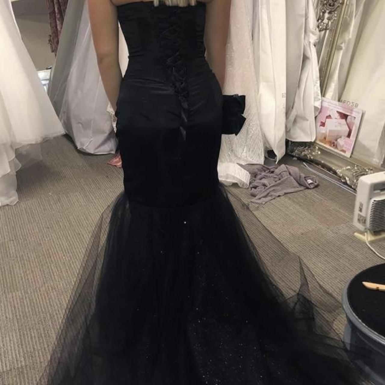 New detailed black fishtail prom dress Never got to... - Depop