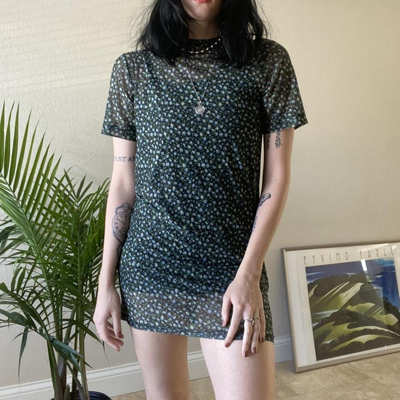 Dolls Kill green floral slip lingerie grunge... Depop