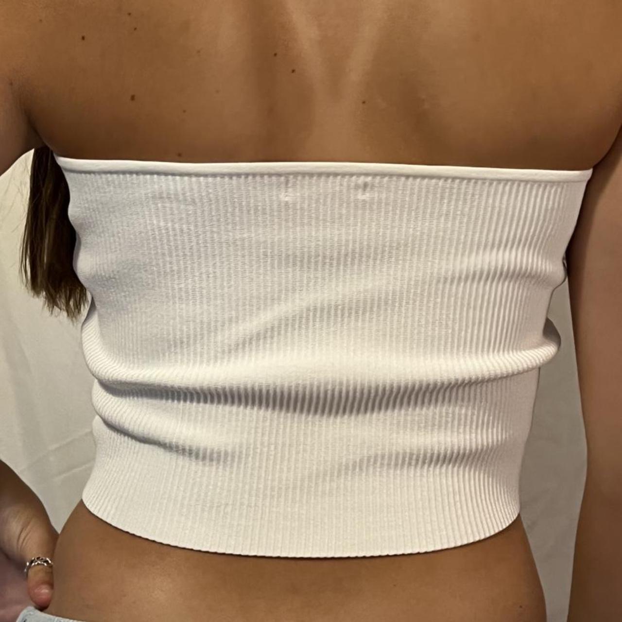 White Heart Tube Top Tubetop Heart Depop