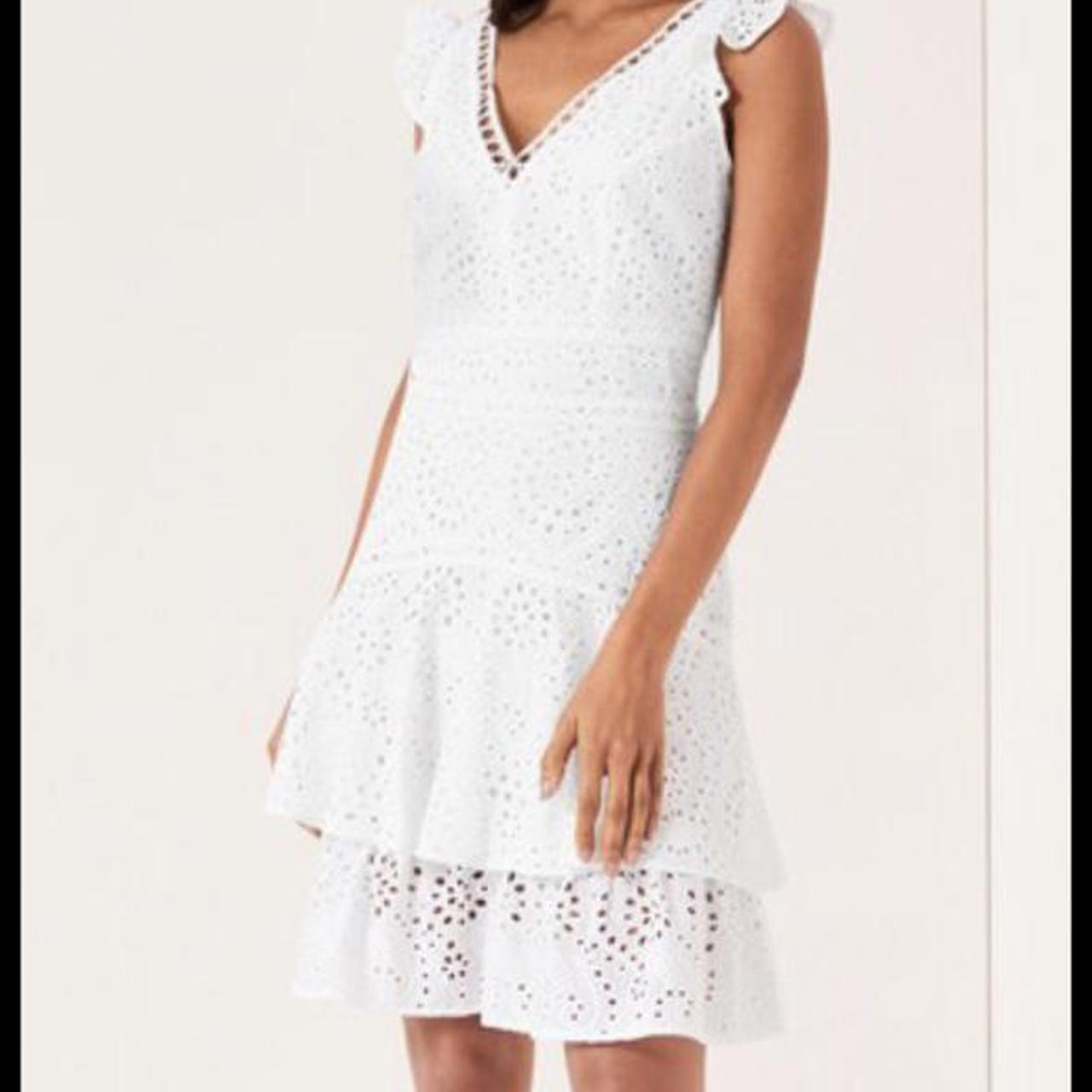 Lipsy broderie tiered mini dress sale