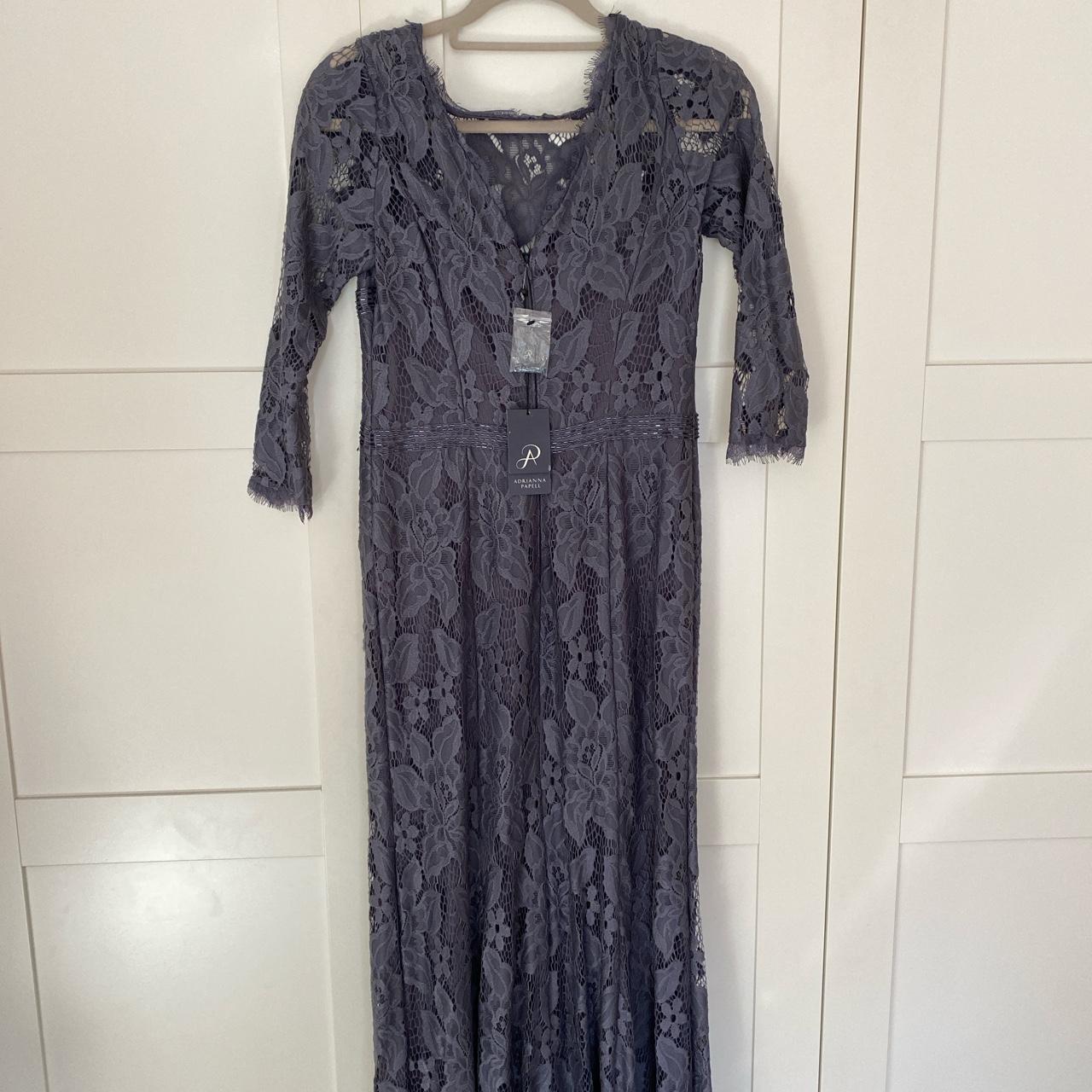 Adrianna Papelle maxi lace gown with beaded banding Depop