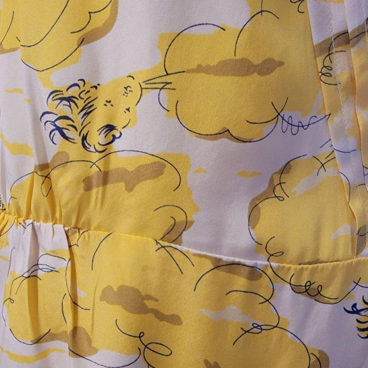 90's Vintage Betsey Johnson Yellow & White Cloud online Dress