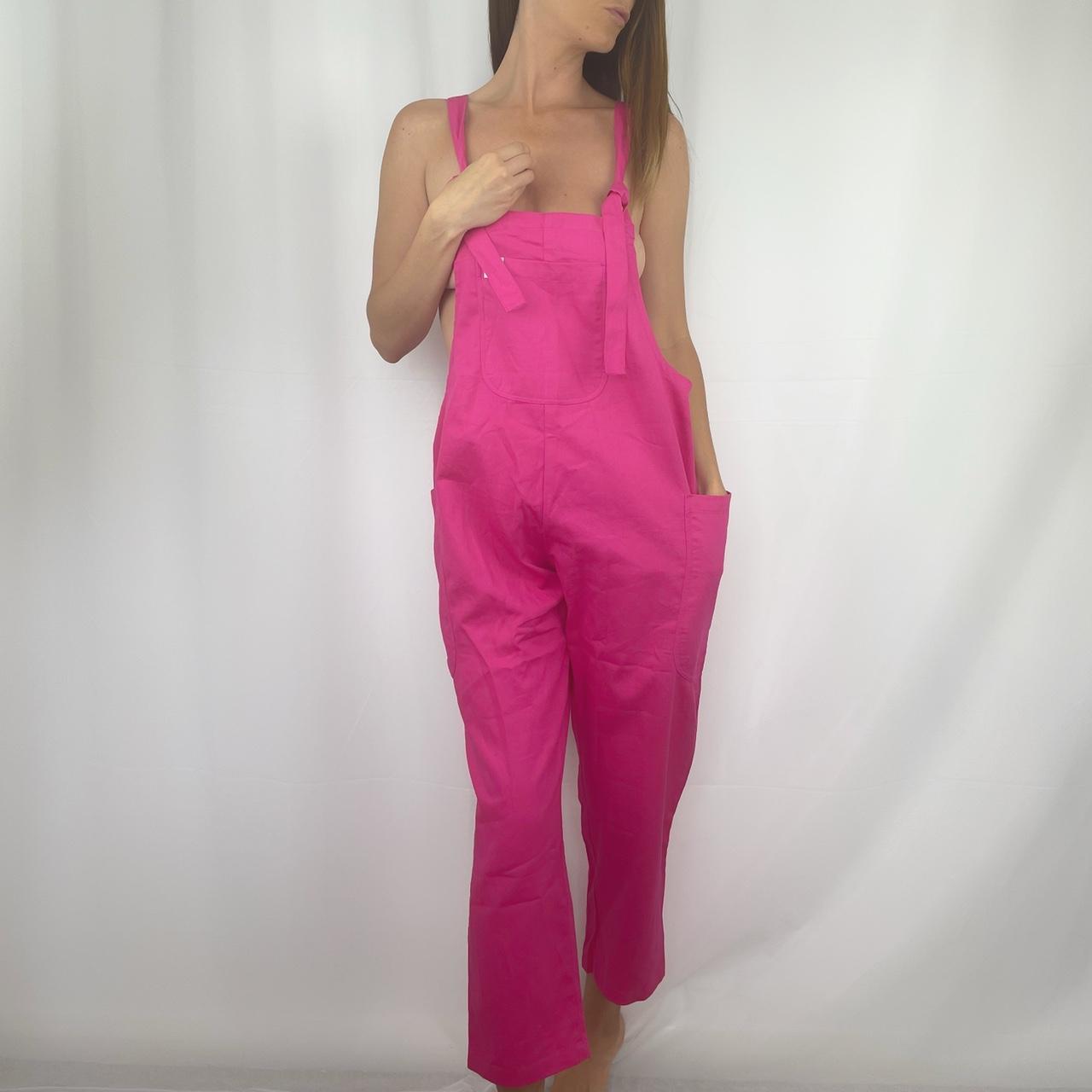 Lucy & Yak y2k bright pink Luna cropped dungarees,... Depop