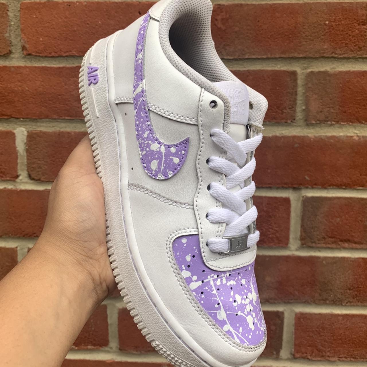 custom purple nike shoes