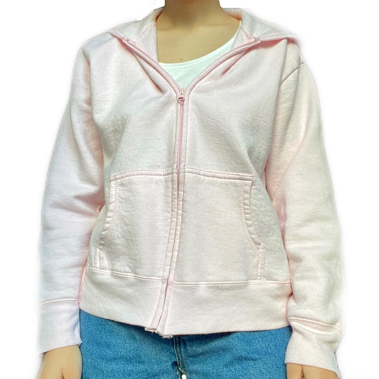 Hanes light pink zip up hoodie Size medium Worn a... Depop