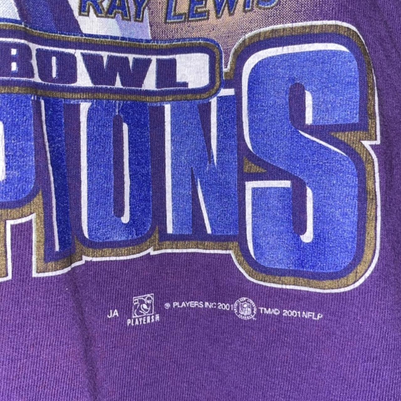 2001 Ray Jamal Lewis Baltimore Ravens Super Bowl XXXV NFL T Shirt Size  Large – Rare VNTG