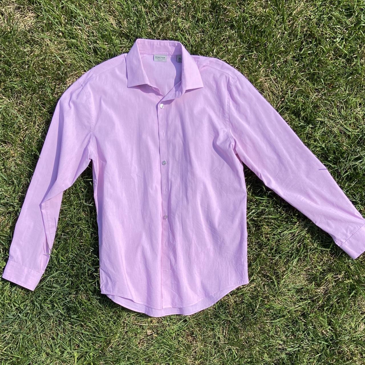 Slim Fit Pink Reaction Kenneth Cole Dress Shirt!... - Depop