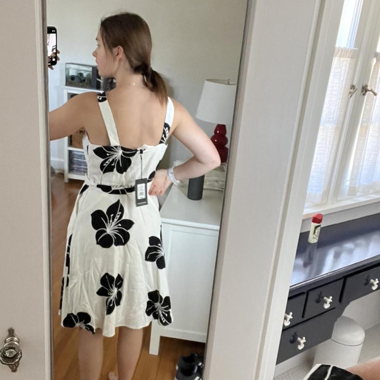 Target black best sale and white dress