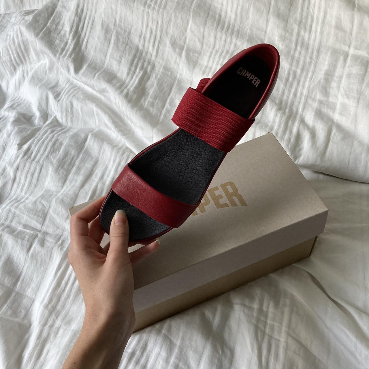 camper red sandals