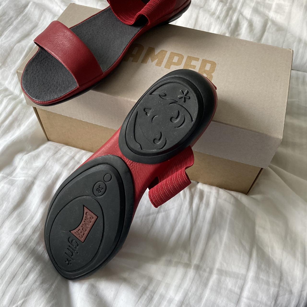 camper red sandals