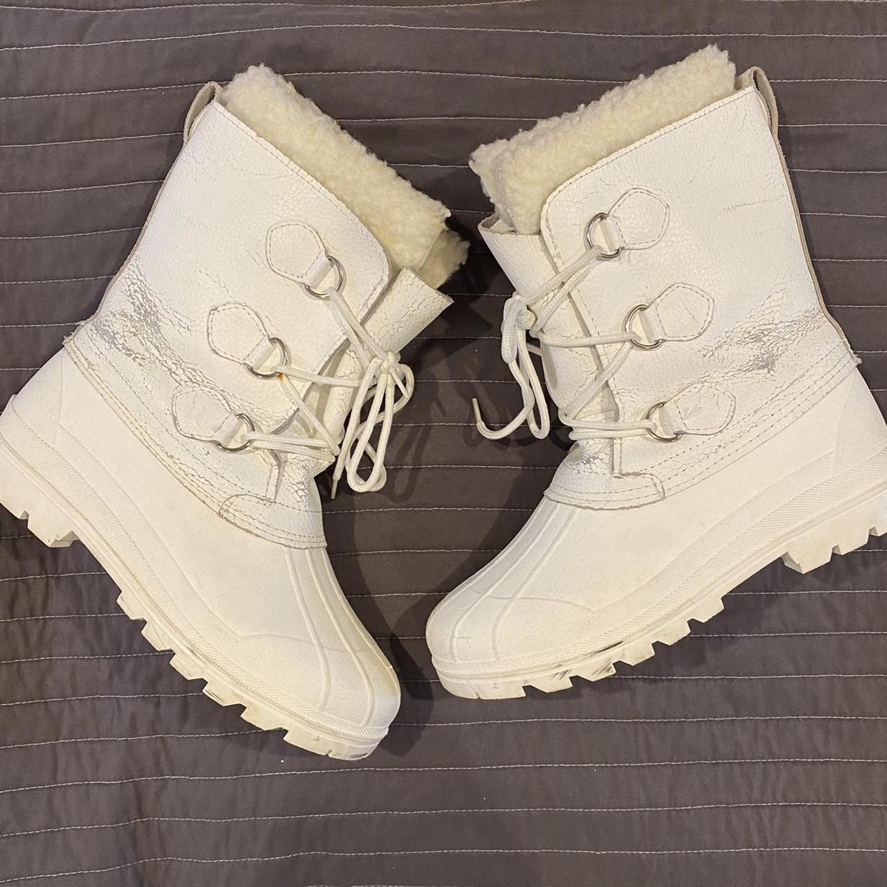 All White Snow/Winter Boots (Great condition just... - Depop