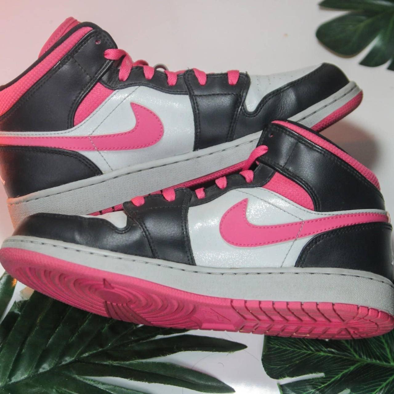 Name: Jordan 1 Mid Gray Black Pink 000262 size... - Depop