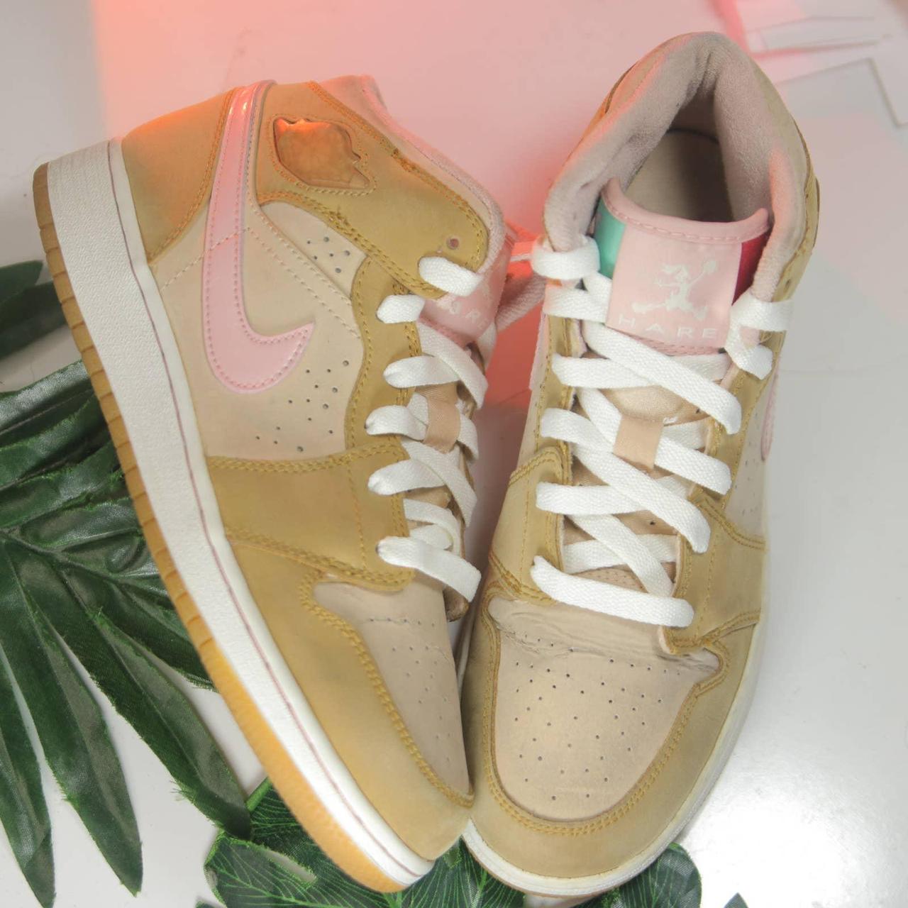 tan and pink jordans