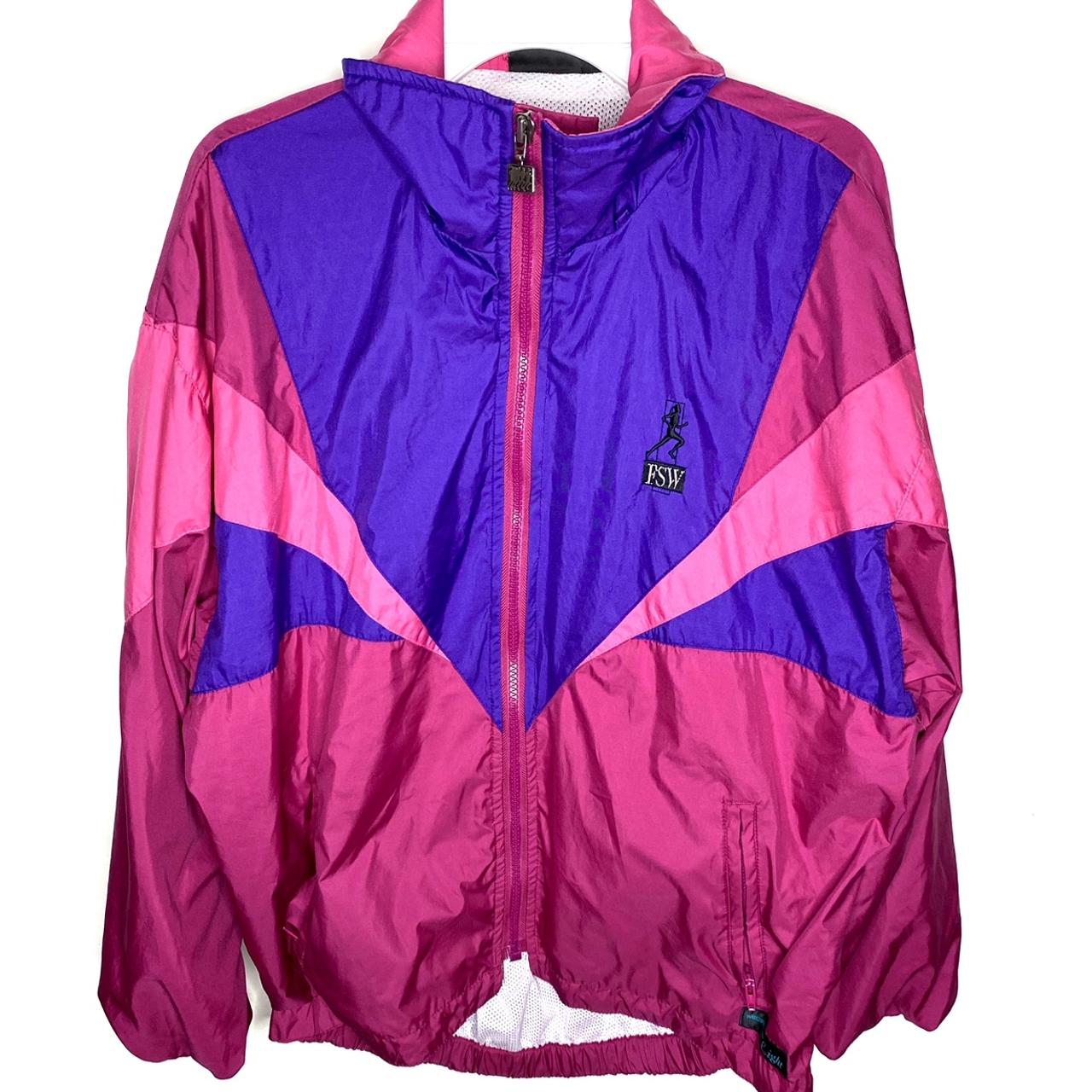 90s Windbreaker Purple Pink Size Medium M Depop