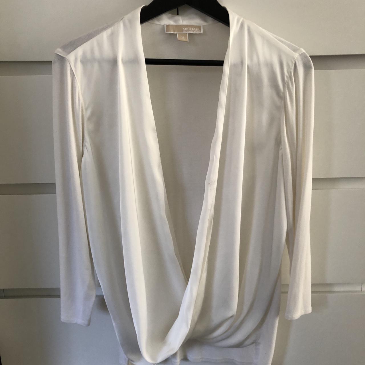 Michael Kors Women's White Blouse | Depop