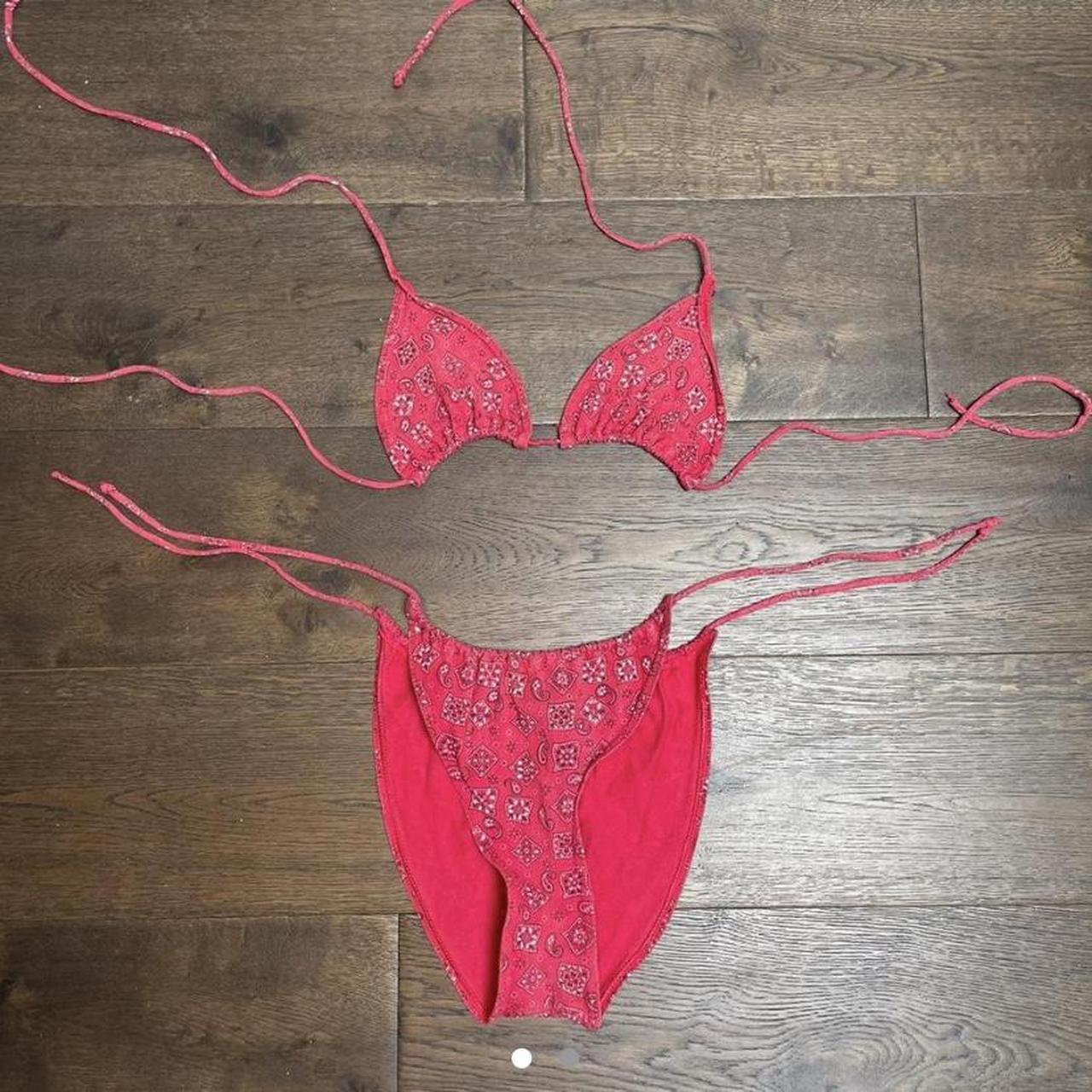 Unknown London Women's Red and Black Bikinisandtankinisets Depop