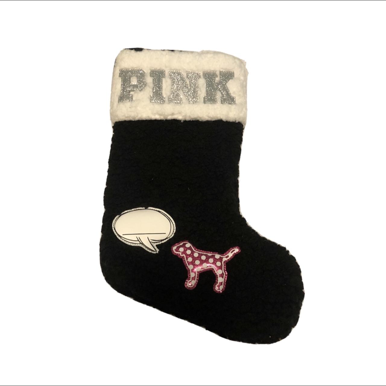 Victorias Secret Stocking Fuzzy Black And Pink New Depop