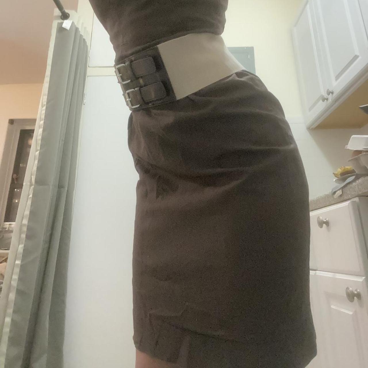 Brown tube dress with detachable thick belt Sex in... - Depop